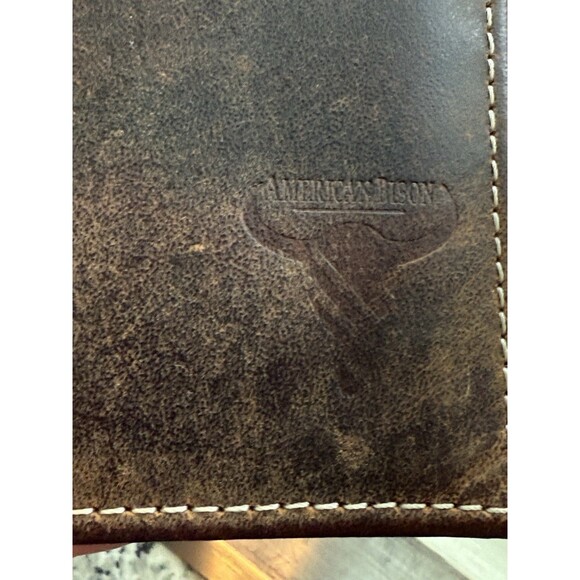 AMERICAN BISON LEATHER WESTERN WALLET/CHECKBOOK COVER - Picture 2 of 10